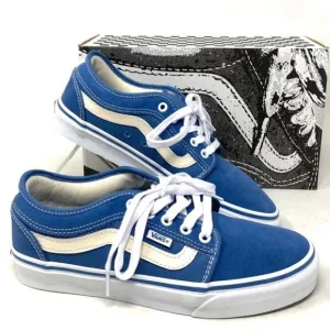 VANS Chukka Low Sidestripe Shoes Skate For Women Suede Canvas Blue VN0A5KQZEFY