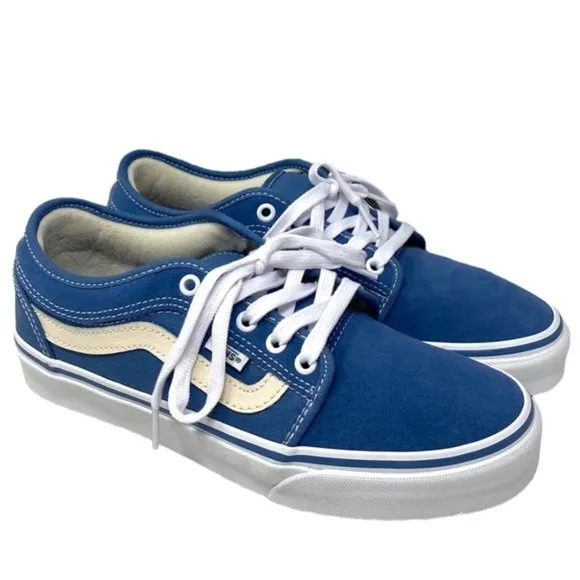VANS Chukka Low Sidestripe Shoes Skate For Women Suede Canvas Blue VN0A5KQZEFY
