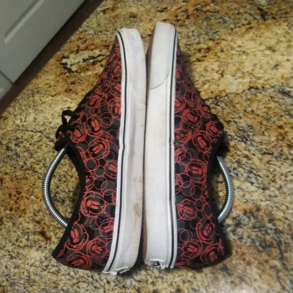 VANS Disney Mickey Mouse Skate Shoes Red Black All Over Print Canvas Men's Sz 11
