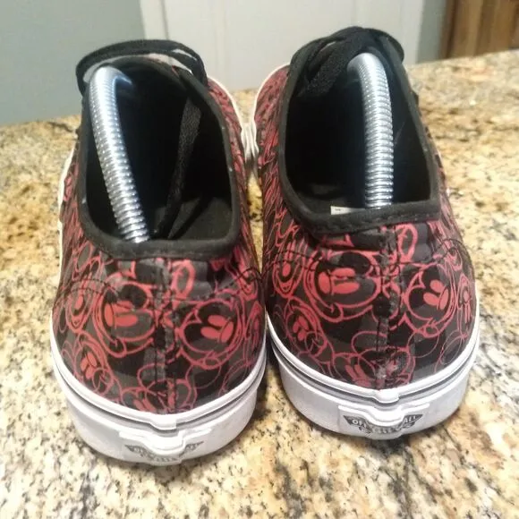 VANS Disney Mickey Mouse Skate Shoes Red Black All Over Print Canvas Men's Sz 11