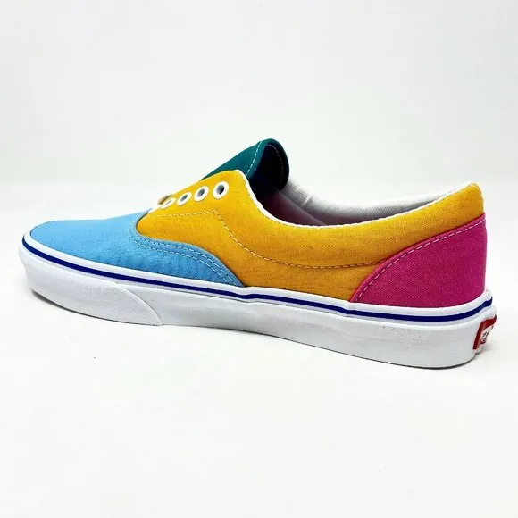 Vans Era (Canvas) Multicolor Bright Orange Blue White Mens Shoes
