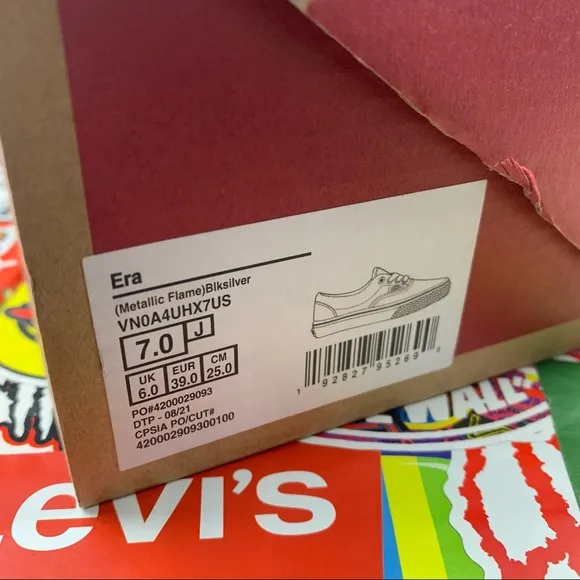 Vans Era Silver Metallic Flame 8.5 Womens / 7 Youth