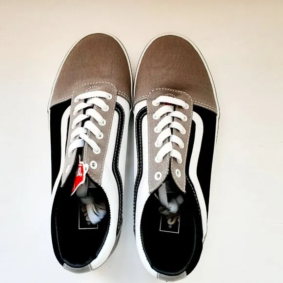 Vans Kids Shoes Skate Black Gray Lace Up Ward Boys Girls Unisex 5 Youth New
