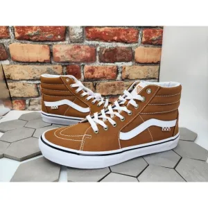 Vans Men Skate Sk8-Hi Golden Brown Wheat White BMX Popcush Canvas shoes Sz 13