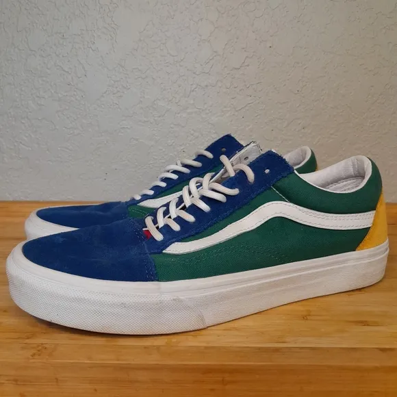 VANS Mens Size 8.5 Old Skool Primary Block Color Suede Skater Boat Shoes