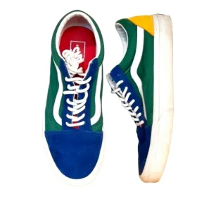 VANS Mens Size 8.5 Old Skool Primary Block Color Suede Skater Boat Shoes