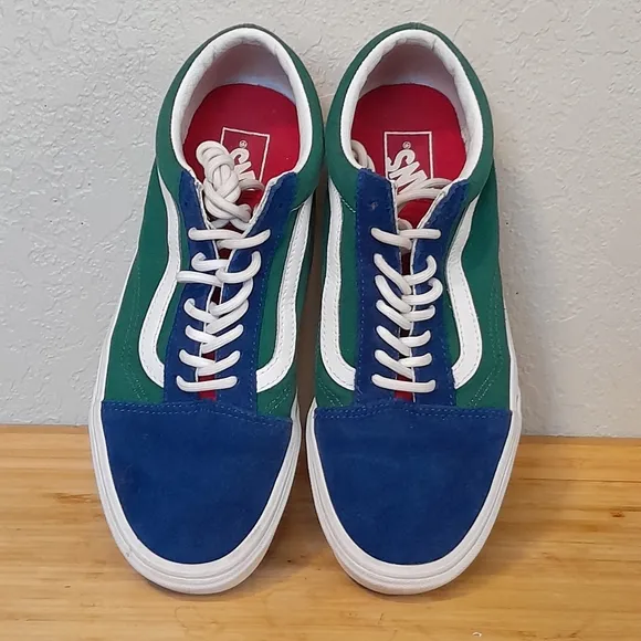 VANS Mens Size 8.5 Old Skool Primary Block Color Suede Skater Boat Shoes
