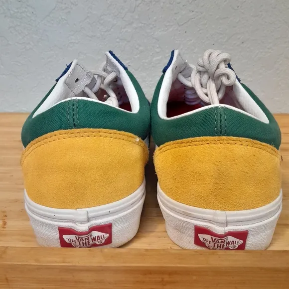 VANS Mens Size 8.5 Old Skool Primary Block Color Suede Skater Boat Shoes