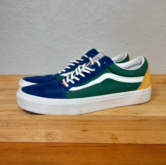 VANS Mens Size 8.5 Old Skool Primary Block Color Suede Skater Boat Shoes