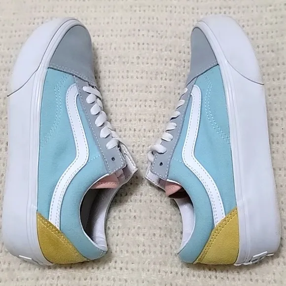 Vans OFF THE WALL Color Block Old Skool Platform Shoes Pastel