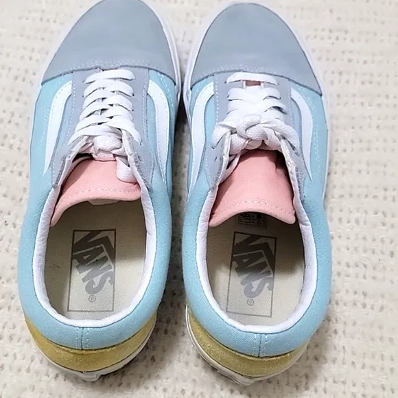Vans OFF THE WALL Color Block Old Skool Platform Shoes Pastel