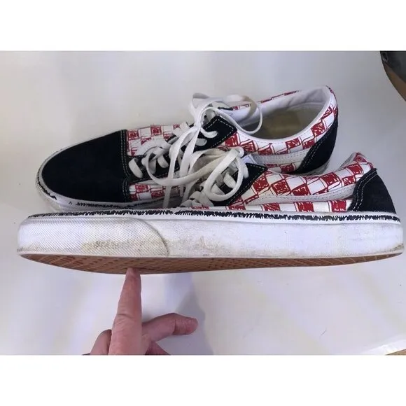 Vans Old School Sketch Checkerboard Sneakers Off The Wall Size 12