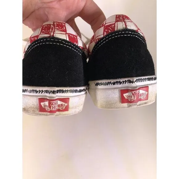 Vans Old School Sketch Checkerboard Sneakers Off The Wall Size 12