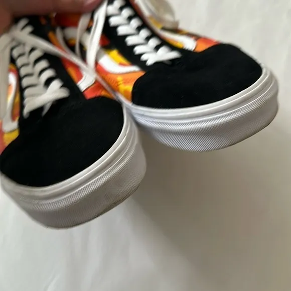 Vans Old Skool Camo Shoes Sneakers Orange Yellow Size 12