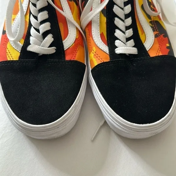 Vans Old Skool Camo Shoes Sneakers Orange Yellow Size 12