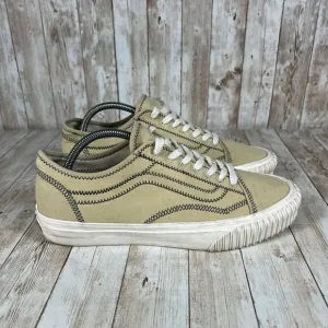 Vans Old Skool‎ Deconstructed Canvas Sneakers Beige Black Stitch US Men 9.5
