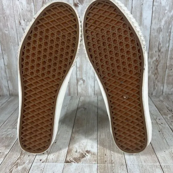 Vans Old Skool‎ Deconstructed Canvas Sneakers Beige Black Stitch US Men 9.5