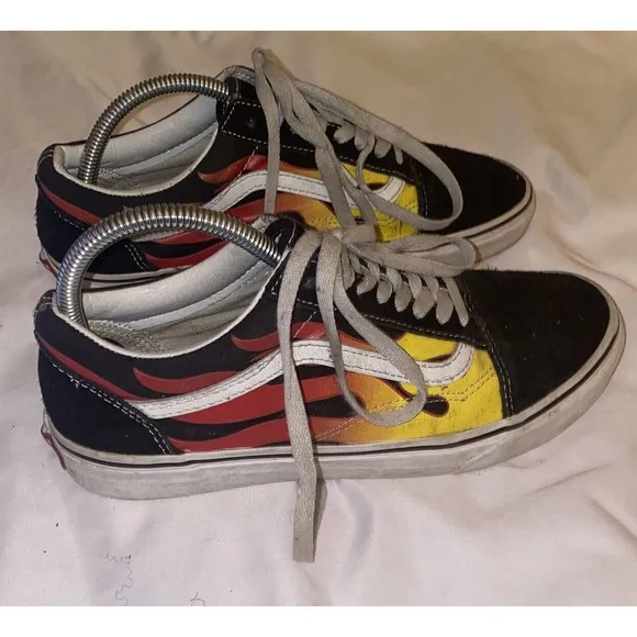 Vans Old Skool Flame Low Top‎ Men Canvas Suede Skate Sneakers Shoes M 8.5 W 10