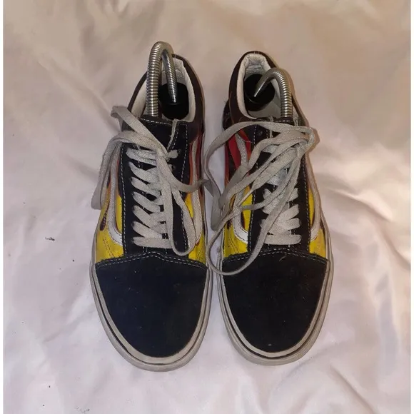 Vans Old Skool Flame Low Top‎ Men Canvas Suede Skate Sneakers Shoes M 8.5 W 10