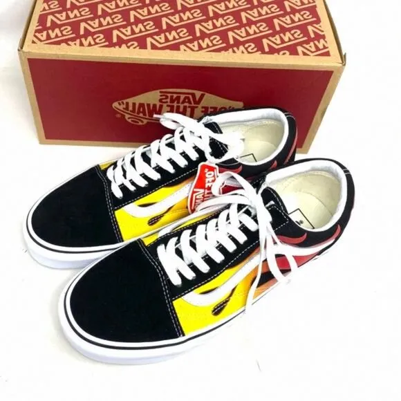 VANS Old Skool Flame Sneakers Low Top Men's Size VN0A38G1PHN Canvas Suede Shoes