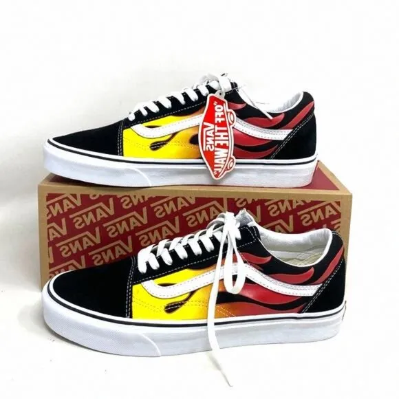 VANS Old Skool Flame Sneakers Low Top Men's Size VN0A38G1PHN Canvas Suede Shoes