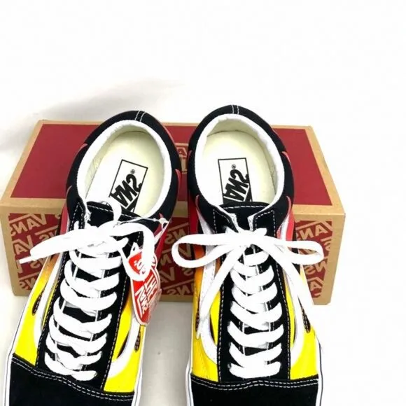 VANS Old Skool Flame Sneakers Low Top Men's Size VN0A38G1PHN Canvas Suede Shoes