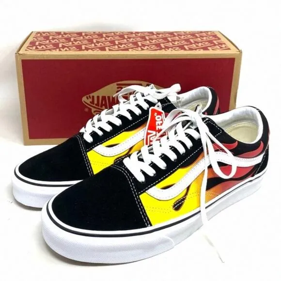 VANS Old Skool Flame Sneakers Low Top Men's Size VN0A38G1PHN Canvas Suede Shoes