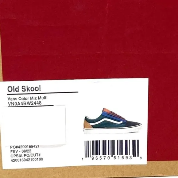 VANS Old Skool Shoes Low Top SB Multicolor Canvas Suede Women Casual VN0A4BW2448