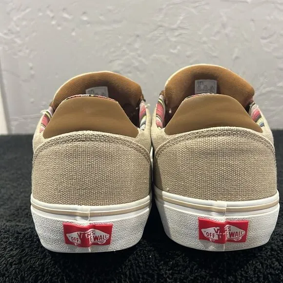🔥 VANS Ortholite Deluxe Comfort Canvas Lace Up Sneakers Tan/Brown Mens 10.5 -EU
