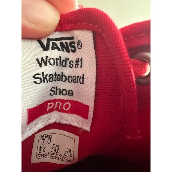 VANS Reflective Checkerboard Red Ultracush Canvas Authentic Shoes Mens size 7