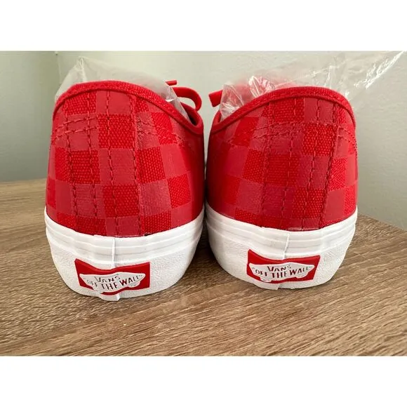 VANS Reflective Checkerboard Red Ultracush Canvas Authentic Shoes Mens size 7