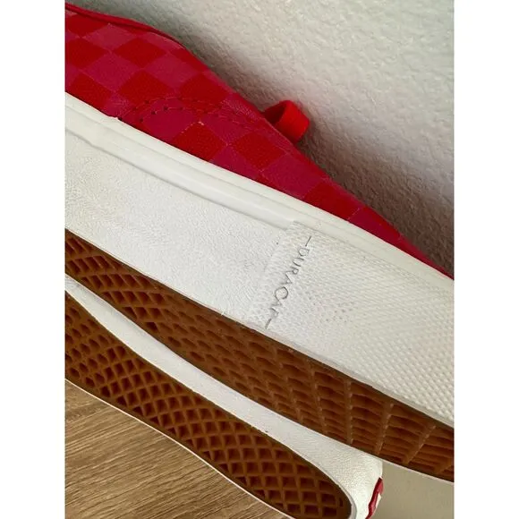 VANS Reflective Checkerboard Red Ultracush Canvas Authentic Shoes Mens size 7