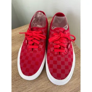 VANS Reflective Checkerboard Red Ultracush Canvas Authentic Shoes Mens size 7