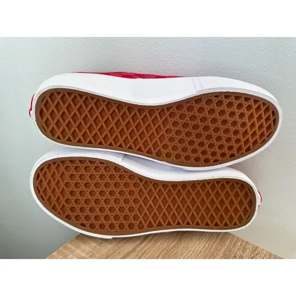 VANS Reflective Checkerboard Red Ultracush Canvas Authentic Shoes Mens size 7