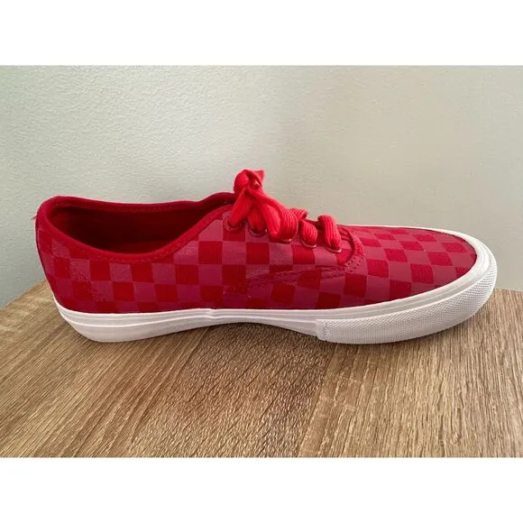 VANS Reflective Checkerboard Red Ultracush Canvas Authentic Shoes Mens size 7