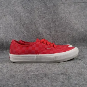 Vans Shoes Mens 8 Sneaker Authentic Pro Red Checkered Canvas Skate Casual Active