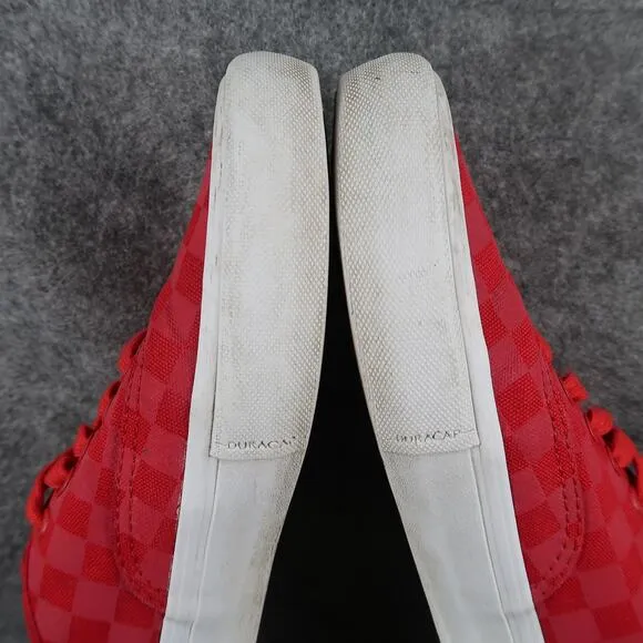 Vans Shoes Mens 8 Sneaker Authentic Pro Red Checkered Canvas Skate Casual Active