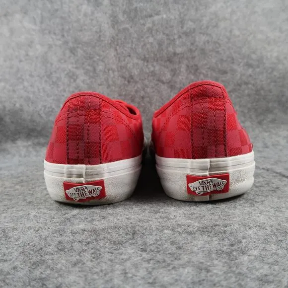 Vans Shoes Mens 8 Sneaker Authentic Pro Red Checkered Canvas Skate Casual Active