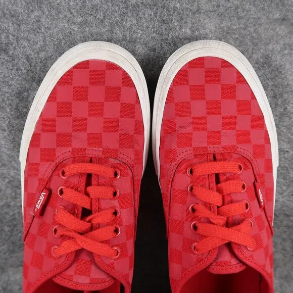 Vans Shoes Mens 8 Sneaker Authentic Pro Red Checkered Canvas Skate Casual Active