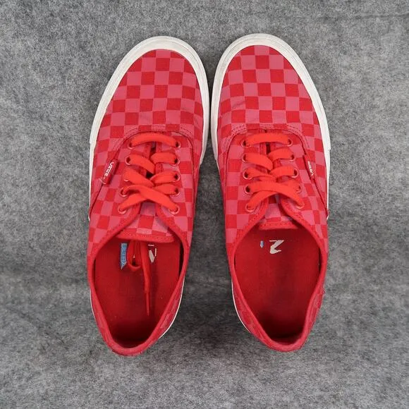 Vans Shoes Mens 8 Sneaker Authentic Pro Red Checkered Canvas Skate Casual Active