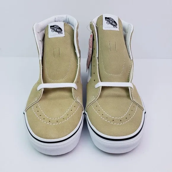 Vans Sk8 Hi Mens Sz 9 Womens Sz 10.5 Taos Taupe Canvas Suede Skate Sneaker Shoes