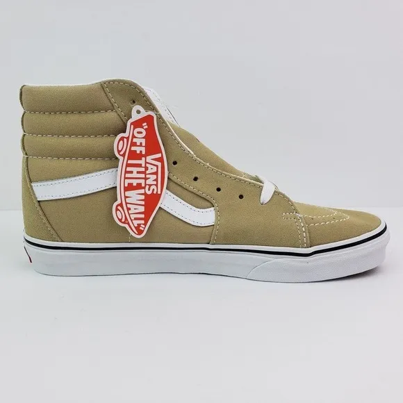 Vans Sk8 Hi Mens Sz 9 Womens Sz 10.5 Taos Taupe Canvas Suede Skate Sneaker Shoes