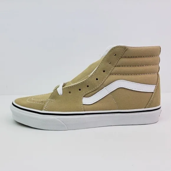 Vans Sk8 Hi Mens Sz 9 Womens Sz 10.5 Taos Taupe Canvas Suede Skate Sneaker Shoes