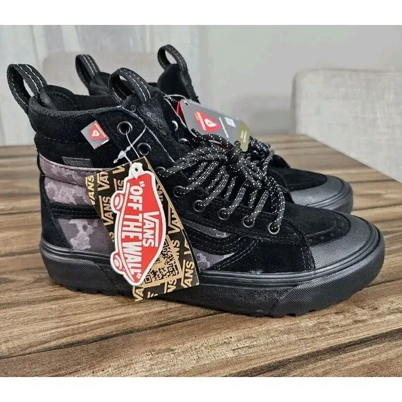 VANS Sk8-Hi MTE 2 Black Camo Unisex Snow/hiking  Boots Shoes ‎ M7.5/W9 New