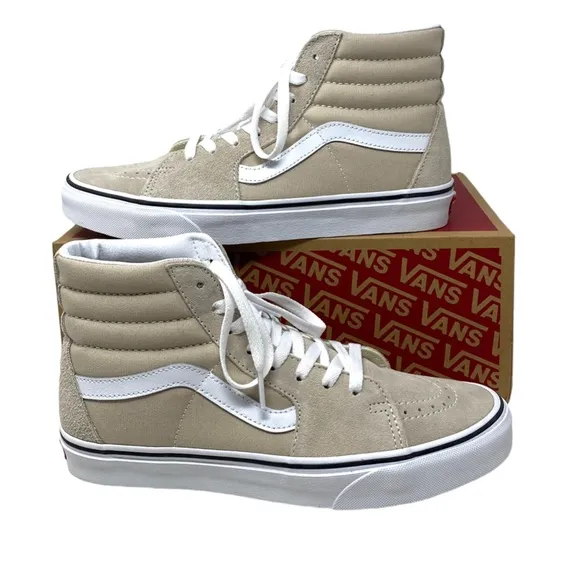 VANS Sk8-Hi Shoes Beige Suede Canvas Casual Sneakers SB Women's Size VN0005U9BLL