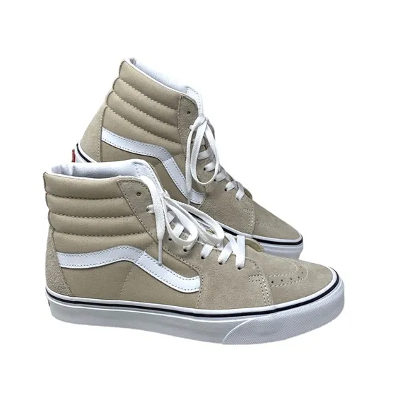VANS Sk8-Hi Shoes Beige Suede Canvas Casual Sneakers SB Women's Size VN0005U9BLL