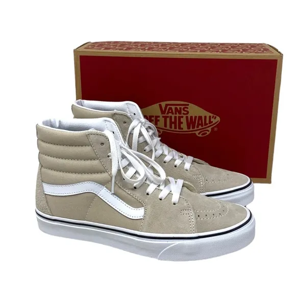 VANS Sk8-Hi Shoes Beige Suede Canvas Casual Sneakers SB Women's Size VN0005U9BLL