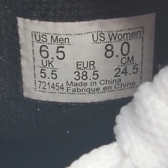 Vans Sk8 Hi Shoes Women's 8 Antique White Black Bolt Suede Lace Up Sneakers