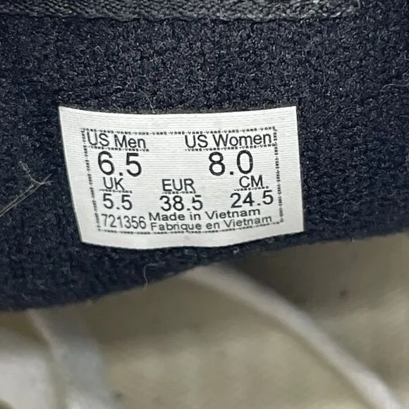 VANS SK8-HI Shoes Womens Size 8 Blue Butterflies Checkered Suede Canvas Sneakers