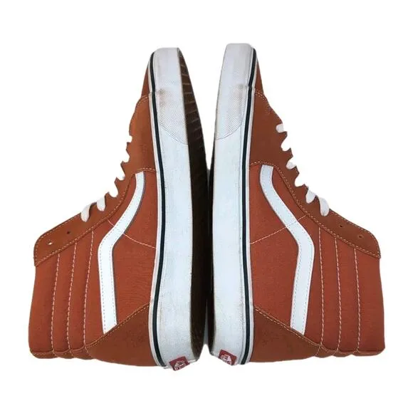 Vans SK8-Hi Skateboarding Sneakers Shoes Men's 12 Rust Brown Canvas Suede NEW